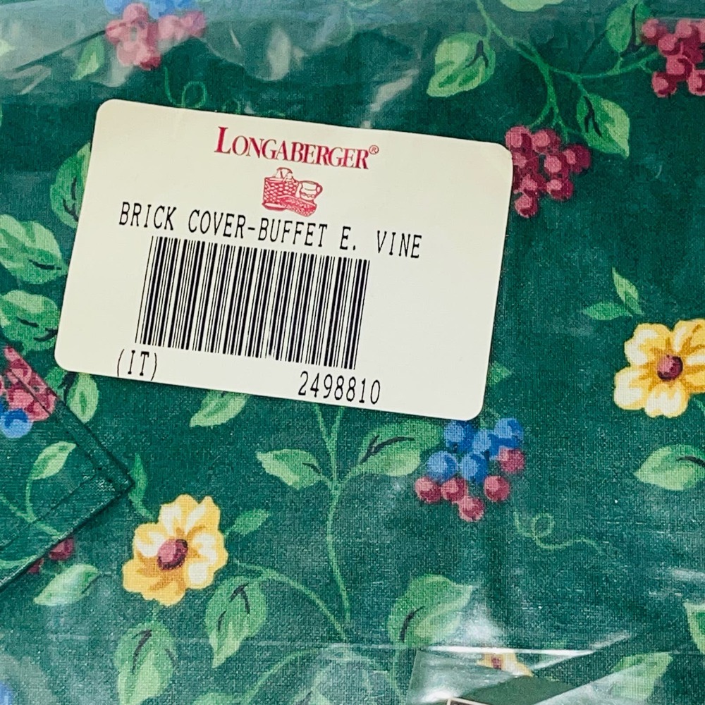 Longaberger Emerald Vine Buffet Brick Cover Made USA New Free Shipping 2498810